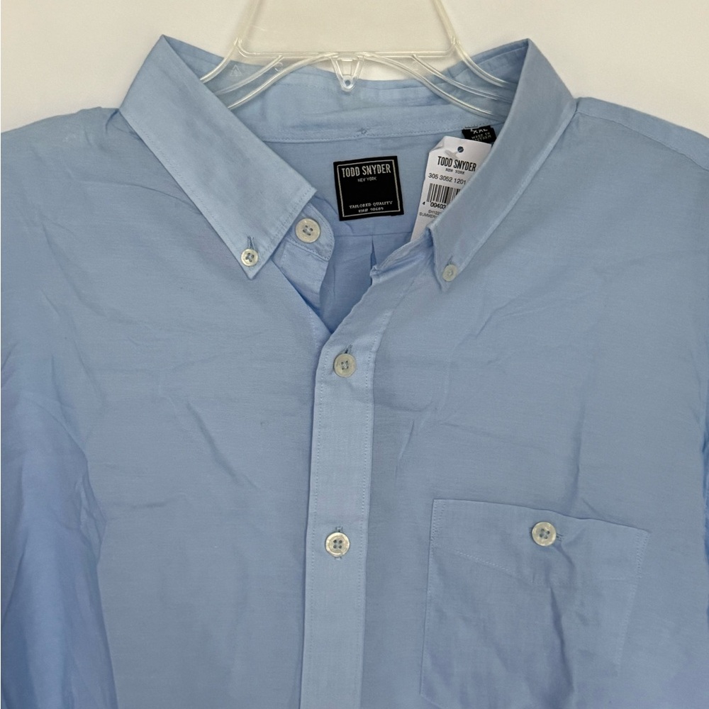 Todd Snyder Solid Summerweight Favorite Shirt Blue 100% Cotton NWT Size XXL - Picture 4 of 8